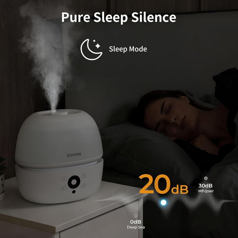 Boxing Top Fill Humidifiers for Bedroom Baby with Easy Remote, 20dB Quiet Cool Mist Air Humidifier for Large Room Home & Indoor Plants, 7 Color Night Light, Essential Oil Tray, Timer, Sleep Mode,3L - Image 5